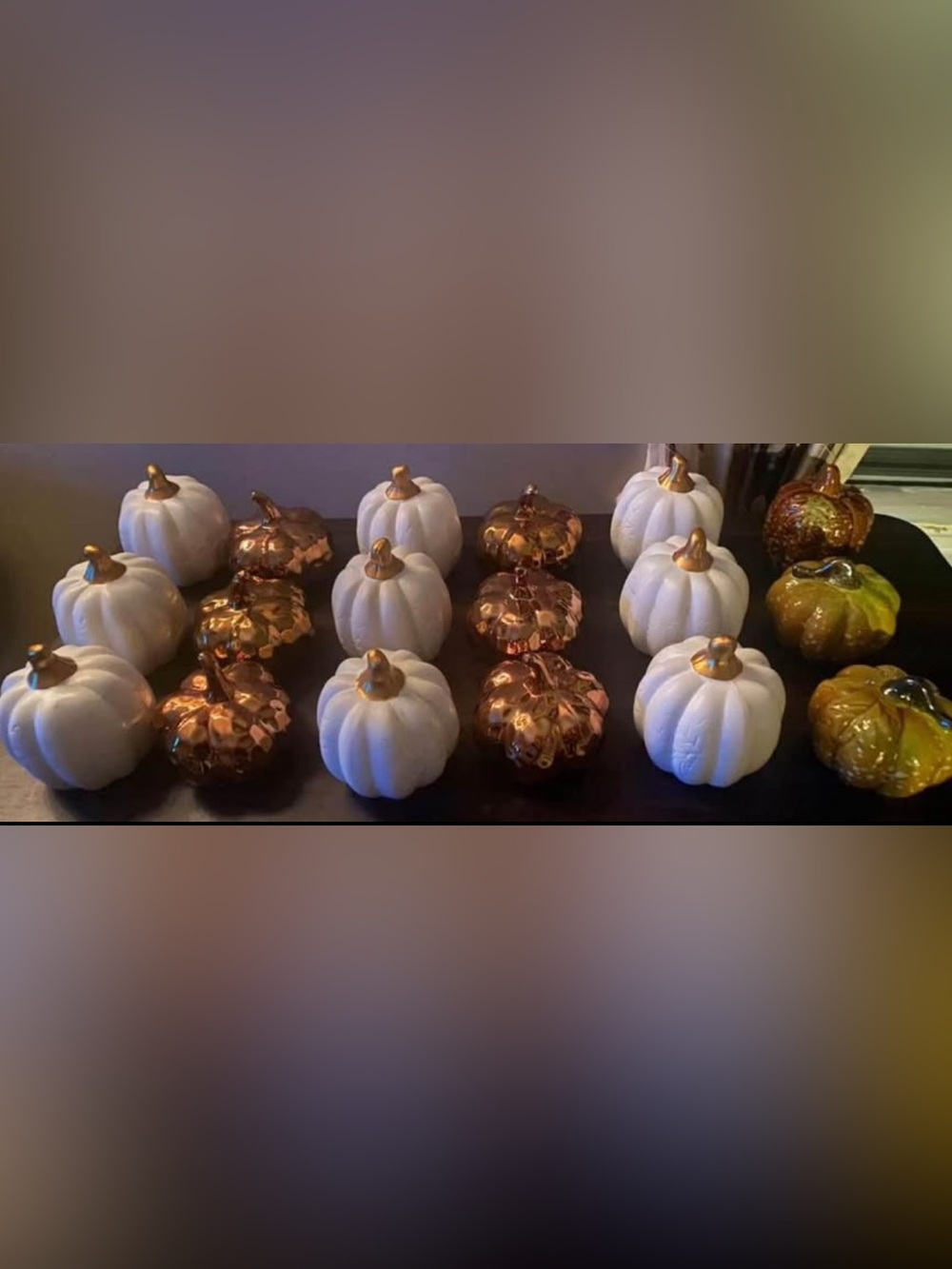 White and Copper Decorative Pumpkin Set - Home Accents (18)